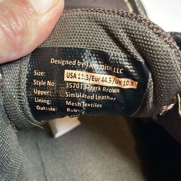 Tan’s by Transmith Leather Shoes men’s chocolate brown top siders. Size 11.5. - Picture 8 of 8